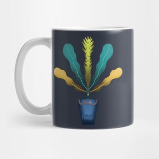 Green and yellow flowers in a pot Mug